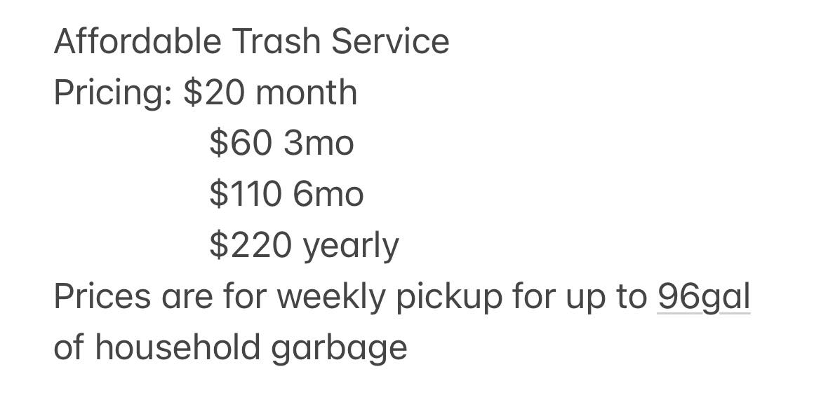 Affordable Trash Service
